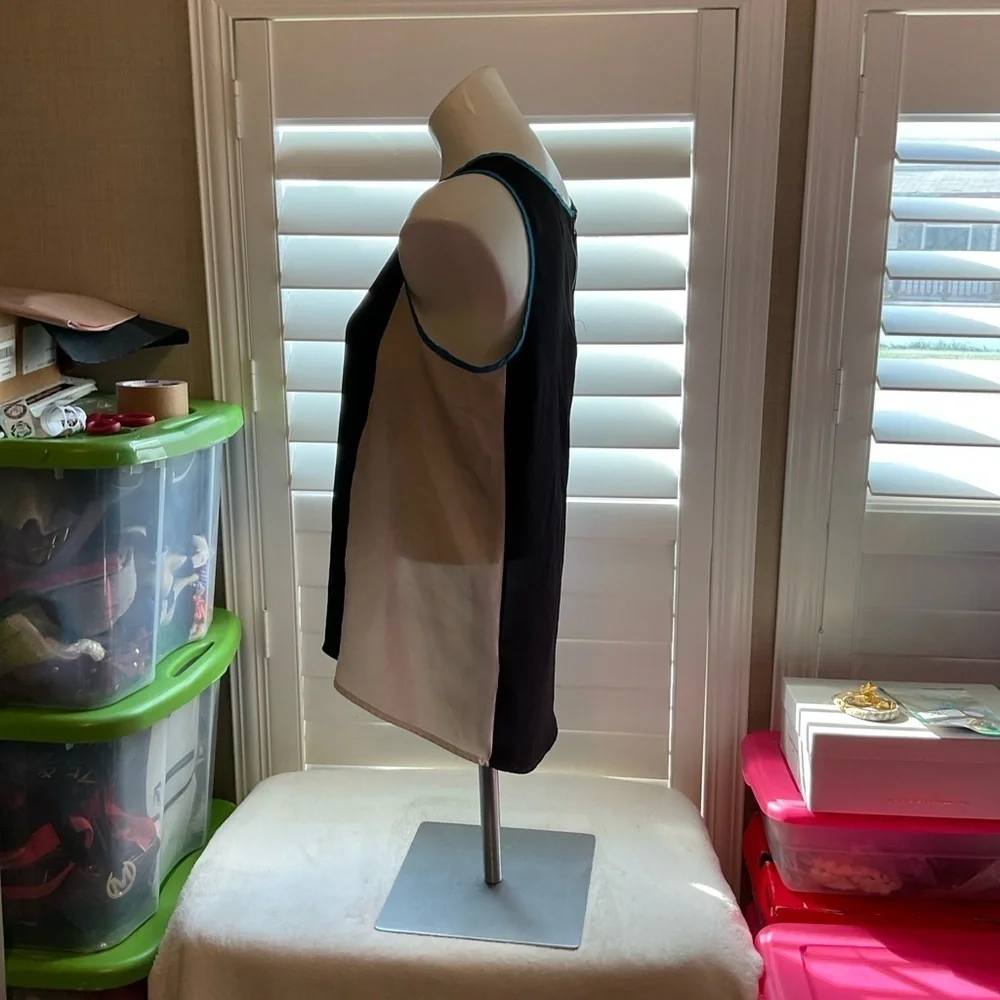 Forever 21 Black and White Tank Top with Blue Trim